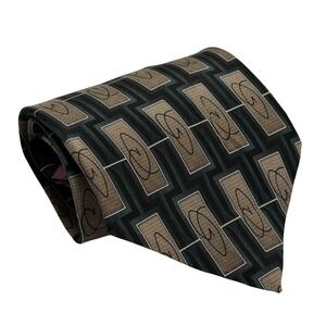 Jimmy Z Necktie Black Tan Geometric Jamal Anderson Collection Four Mens OS